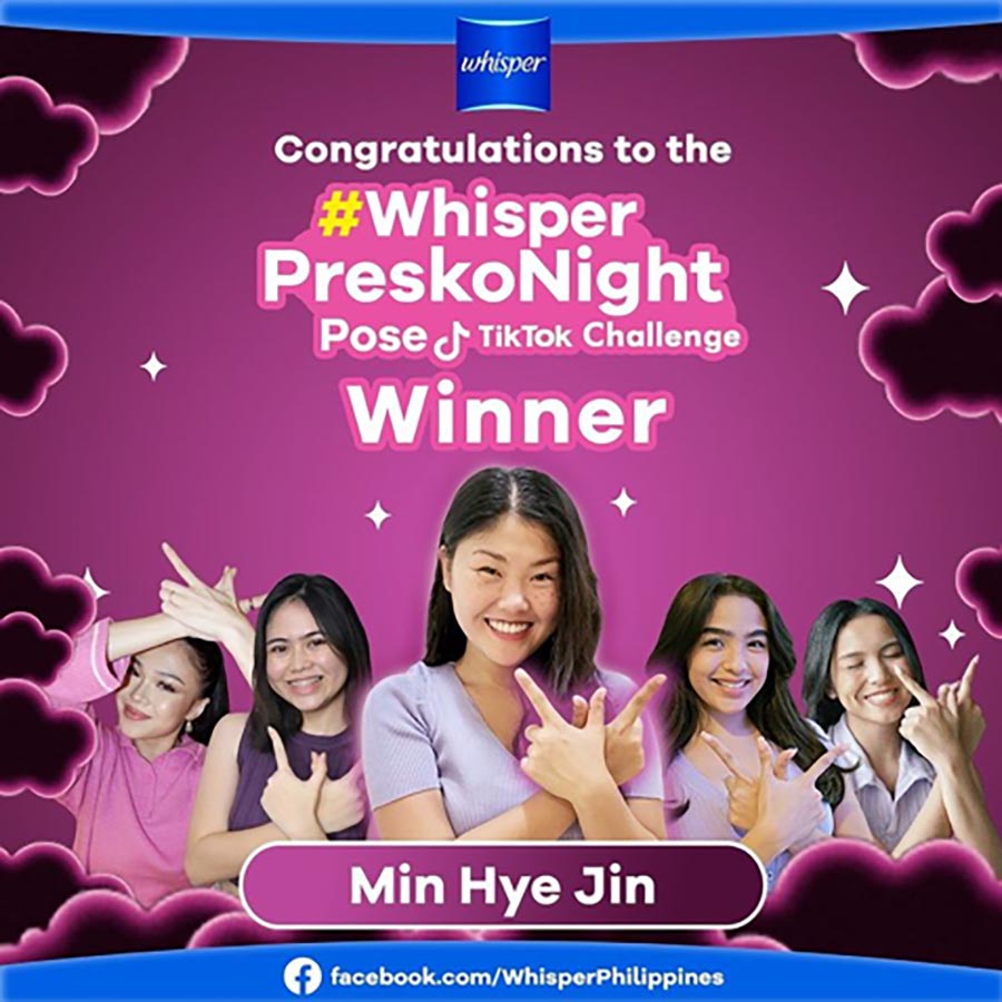 The #WhisperPreskoNight Pose TikTok Challenge Winner Swears by the NEW Whisper Breathable Cottony Nights