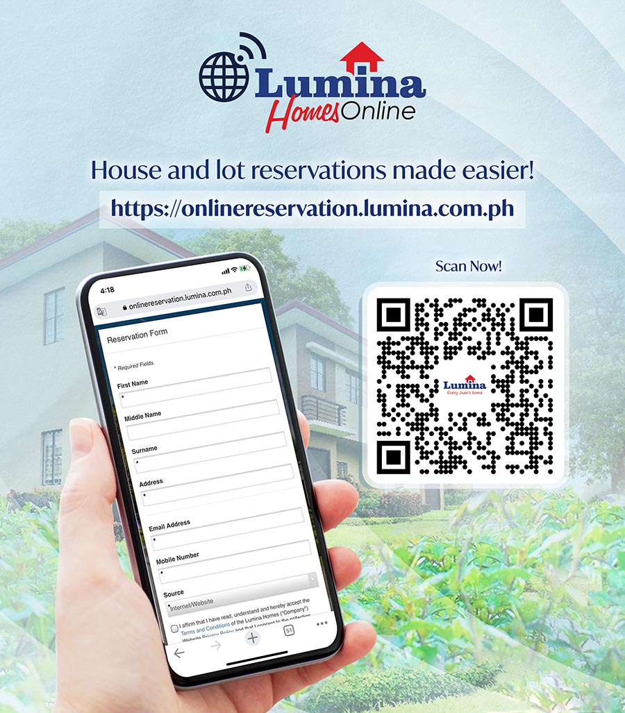 Enjoy P300 Off When You Reserve a House and Lot Through Lumina Homes Online