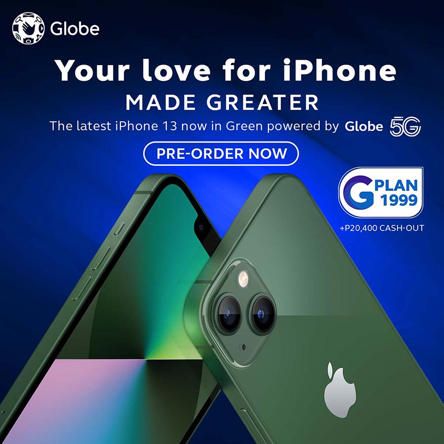 Apple’s new iPhone 13 in Green and iPhone SE 3rd Gen made greater with Globe Postpaid