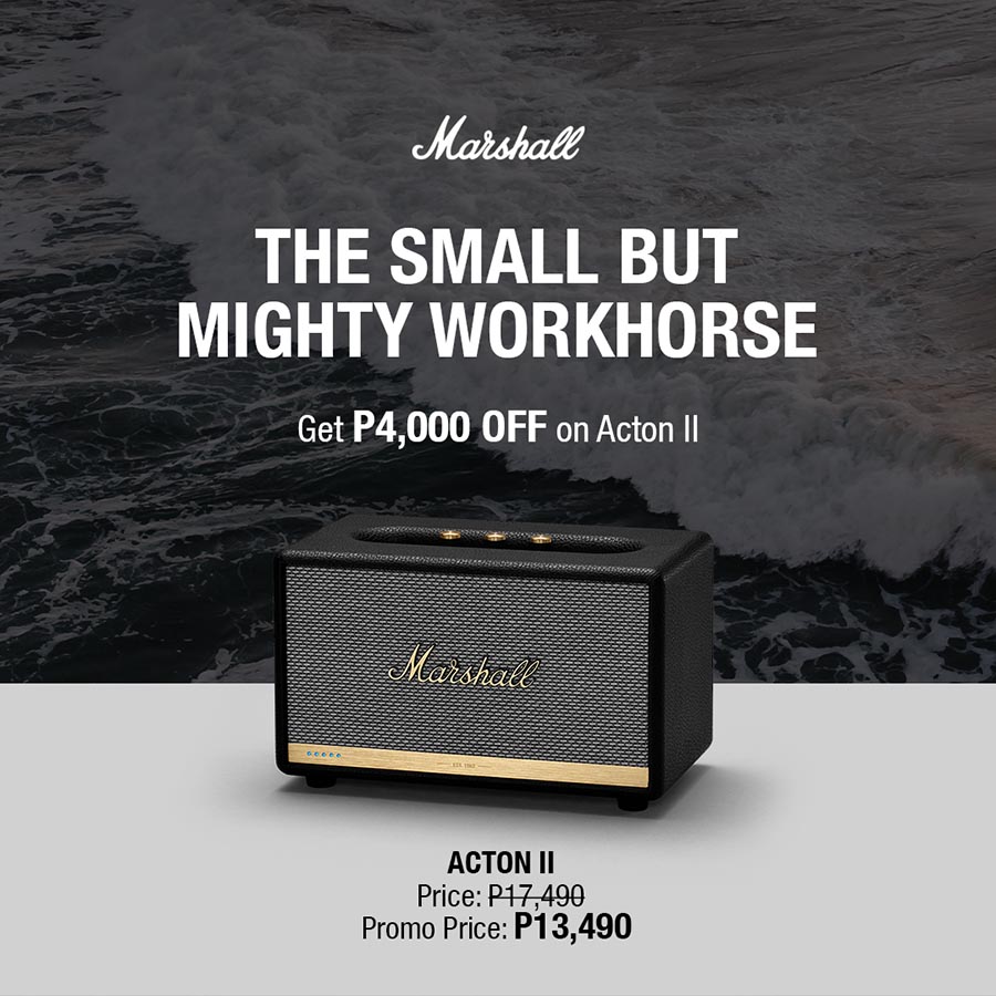 Immerse yourself in music with a Marshall Bluetooth Speaker now at up to P5000 OFF