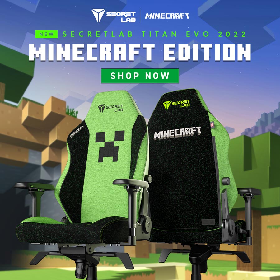 Minecraft’s Creeper comes to life with the Secretlab Minecraft Edition chair, created in collaboration with Mojang Studios