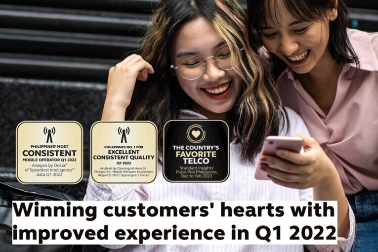 Winning customers’ hearts with improved experience in Q1 2022 Globe is PH’s Most Consistent Network