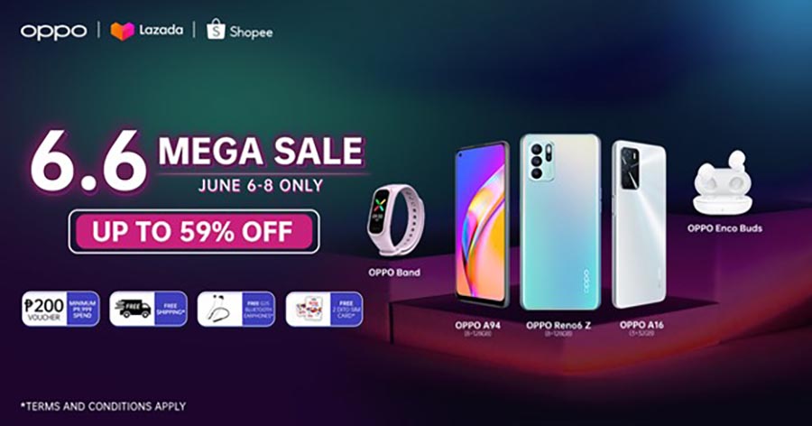Revel in up to 59% discount  during OPPO’s 6.6 Mega Sale