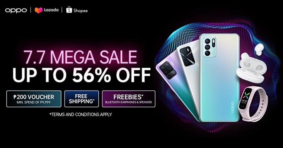 Get up to 56% discount on Shopee, Lazada this OPPO 7.7 Sale