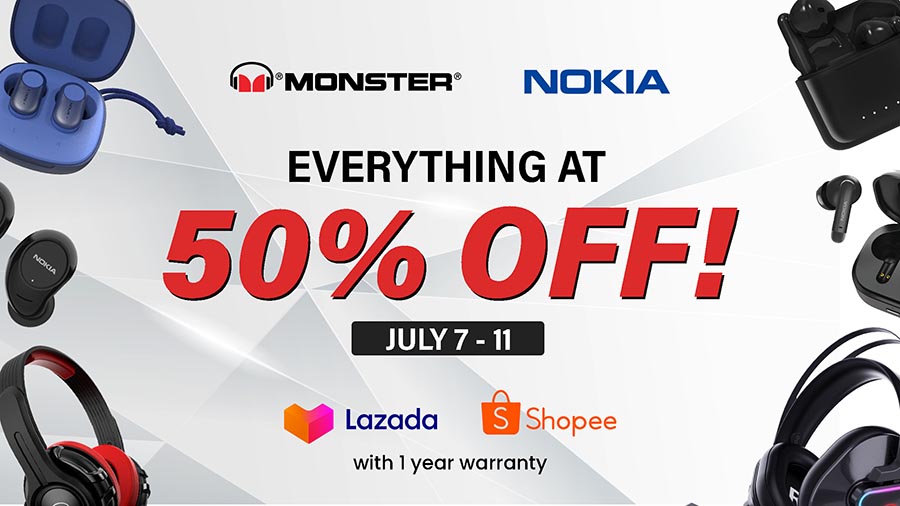 Everything at 50% OFF: Nokia Personal Audio and Monster Gaming on July 7 to 11 only!