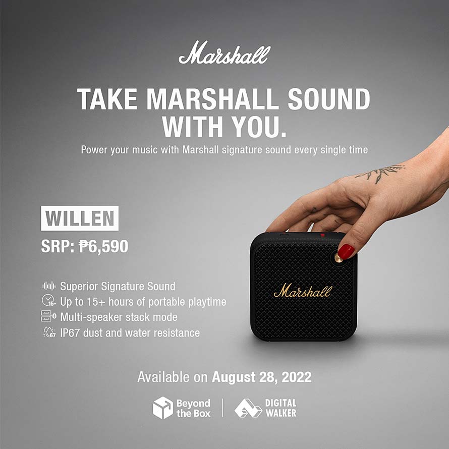 Marshall Introduces the “Willen” Mini Portable Speaker now available in the Philippines