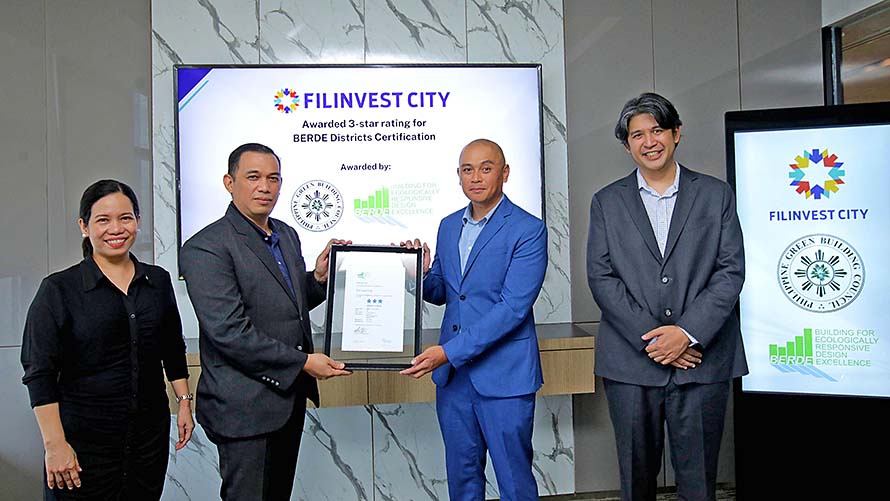 Filinvest City is PH’s first & only central business district  with 3-star BERDE Certification