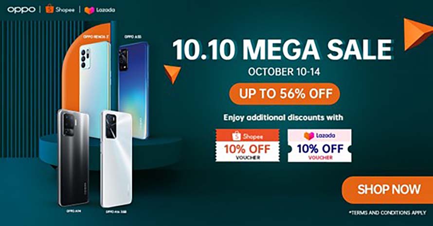 Score Awesome Deals up to 56% off on the OPPO 10.10 Mega Sale from October 10 to 14!