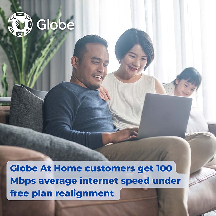 Globe At Home customers get 100 Mbps average internet speed under free plan realignment