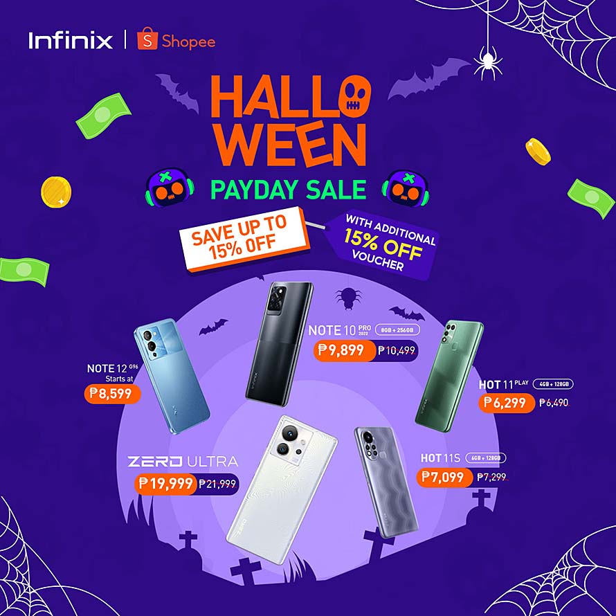 Infinix Halloween Payday Shopee Sale up to 30% discount