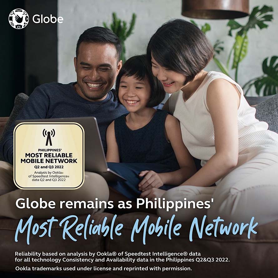 Globe is PH’s Most Reliable Mobile Network in Q3,  sustains network performance for better customer experience