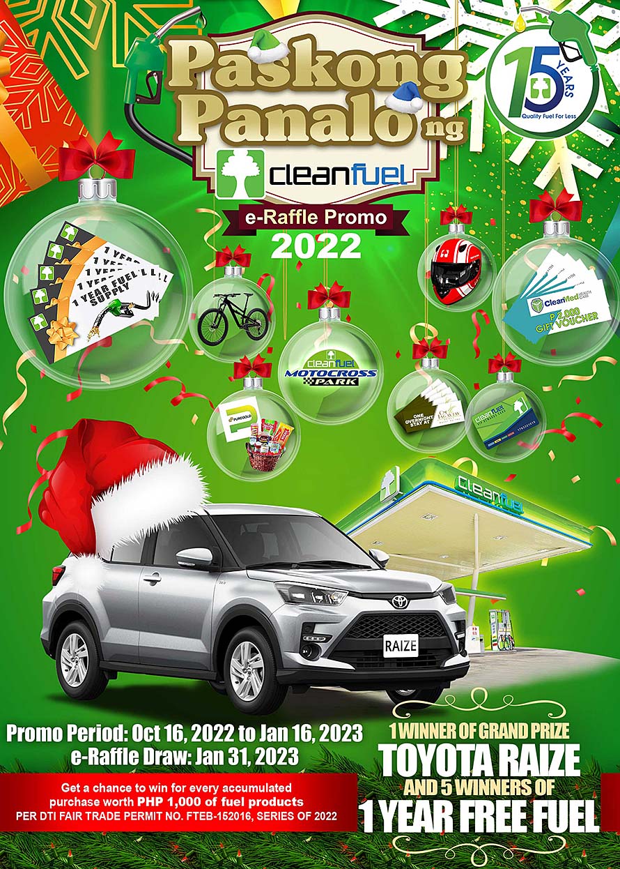 Cleanfuel Welcomes “Paskong Panalo” with brand new Toyota Raize and 1-Year Free Fuel Supply
