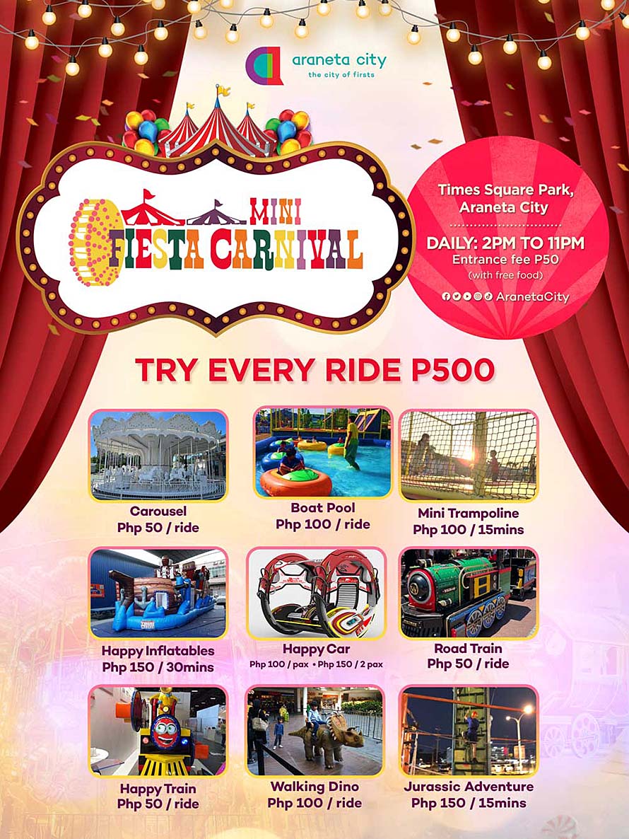 Relive the classic holiday feels with Araneta City’s Mini Fiesta Carnival