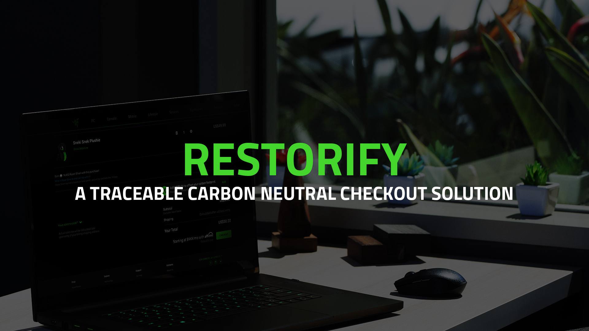 Available on Razer.com effective today, Restorify provides consumers with the opportunity to offset their purchases with traceable carbon credits and helps businesses calculate their products’ carbon footprint.