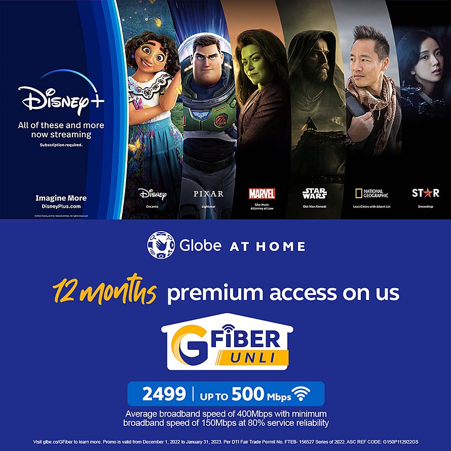 Enjoy wonder at home this holiday season with the latest GFiber offer with Disney+ from Globe At Home