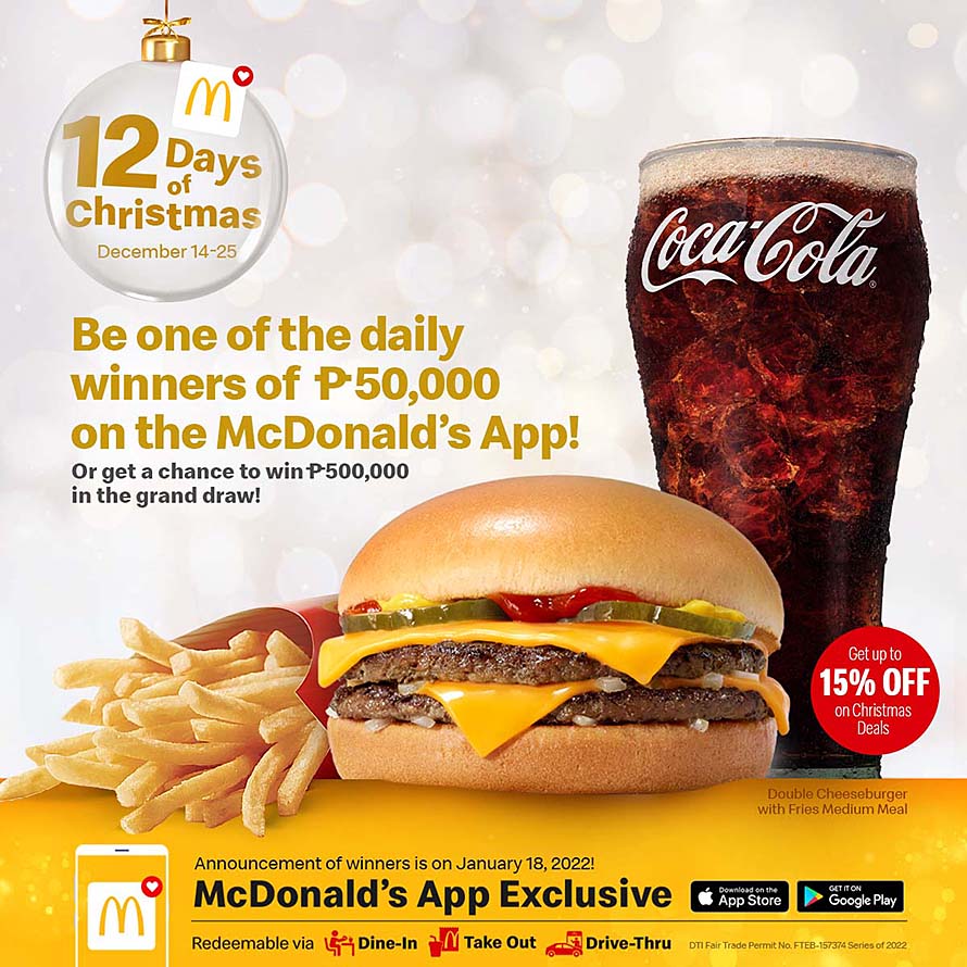 Make your Christmas merry with McDonald’s App 12 Days of Christmas Promo! Exciting deals and big prizes are up for grabs!