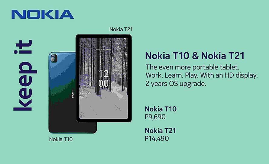 Power up working, learning and playing with the new  Nokia T10 and T21 tablets that are built to last