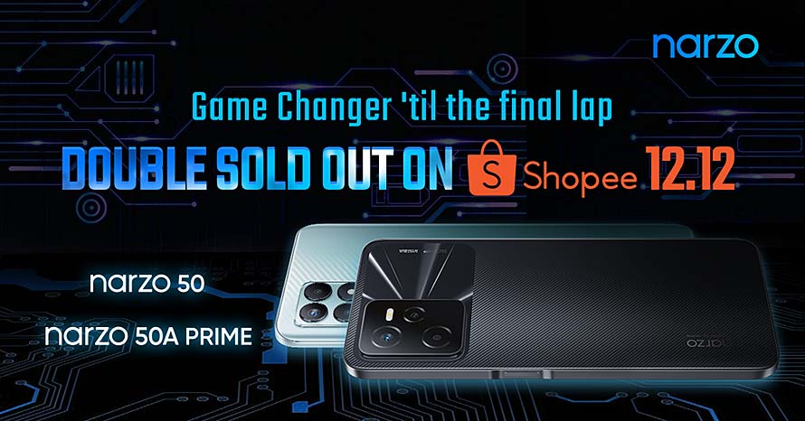narzo ends 2022 with a double sold out on Shopee
