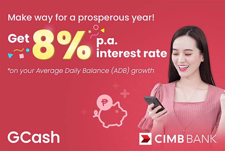 GCash, CIMB Bank offer the highest interest rate of 8% p.a. via GSave