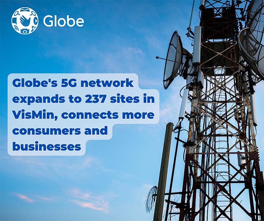 Globe’s 5G network expands to 237 sites in VisMin, connects more consumers and businesses