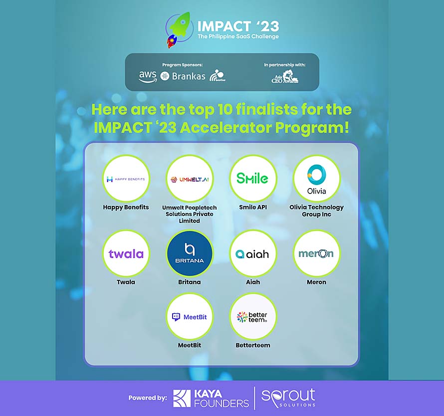Sprout Solutions, Kaya Founders announce top 10 finalists for Impact ‘23: The Philippine SaaS Challenge