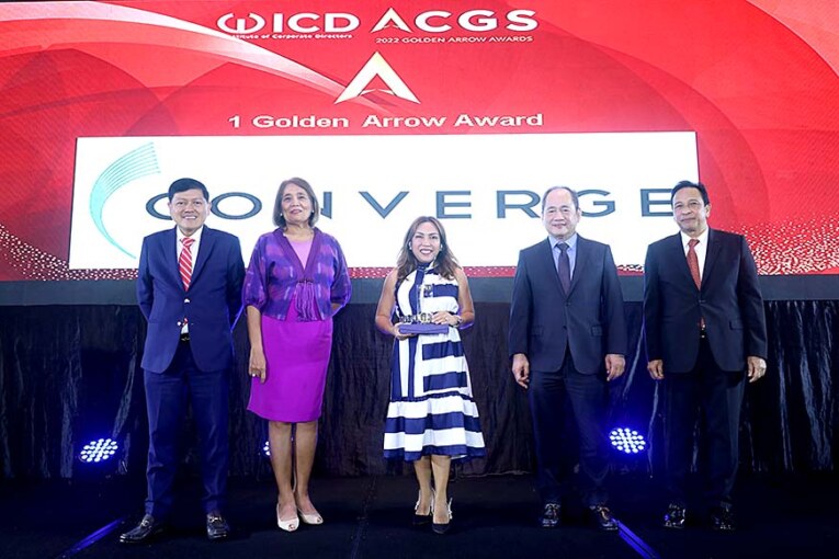 Converge receives Golden Arrow Award for good corporate governance