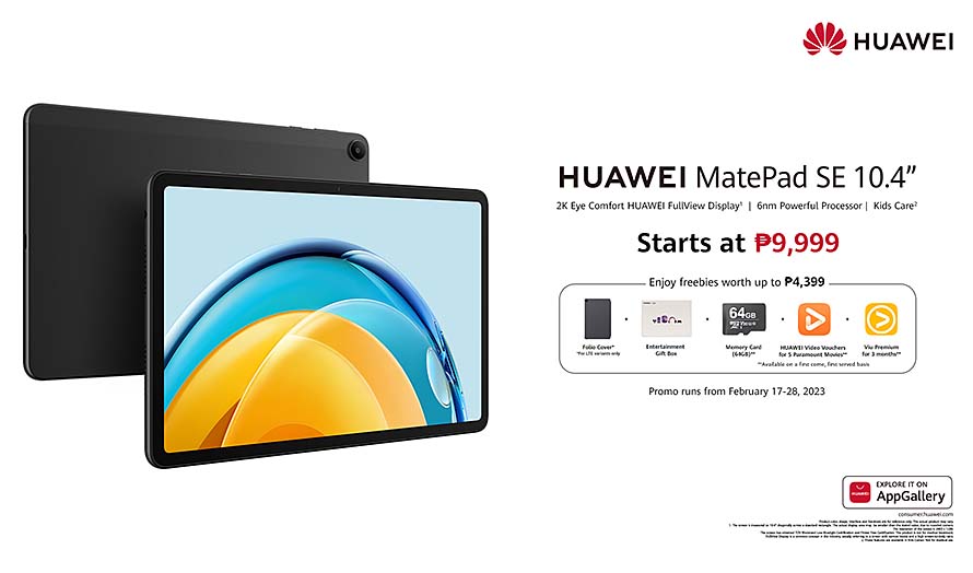 Get the new Huawei MatePad SE: An entertainment tablet with 2k FullView display under PhP10,000