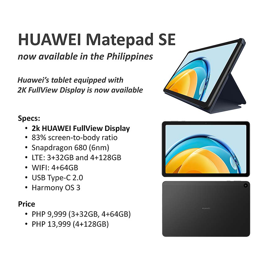 Experience Entertainment for All: Huawei MatePad SE Now Officially Available, price starts at Php 9,999