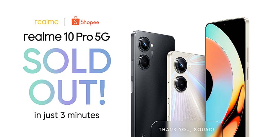 realme 10 Pro 5G SOLD OUT in just 3 minutes on Shopee