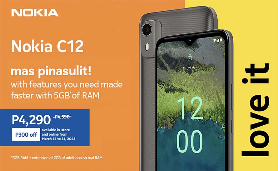 “Mas pinasulit!” Nokia C12 now available in PH with a special promo price in store and online from March 15 to March 31, 2023