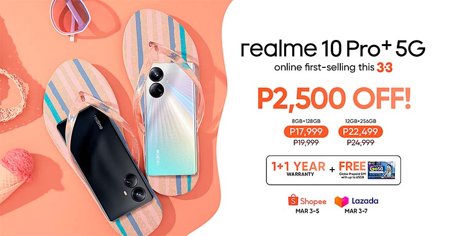 realme 10 Pro+ 5G, now available at Shopee and Lazada