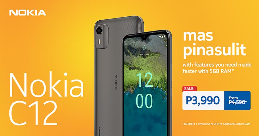 Nokia C12, IP52-certified with octa-core CPU and 5GB of RAM is now even more affordable for only Php 3,990