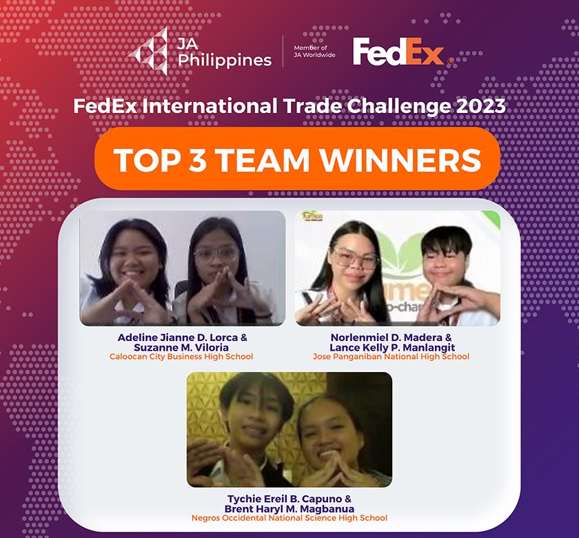 Six Young Filipino Students to Compete in  2023 FedEx / Junior Achievement International Trade Challenge Regional Finals