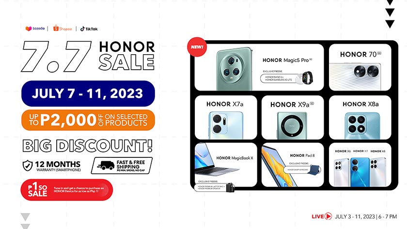Piso Sale and Up to 30% Discount on Selected Devices, and More, Await You this Coming HONOR Super 7.7 Sale!
