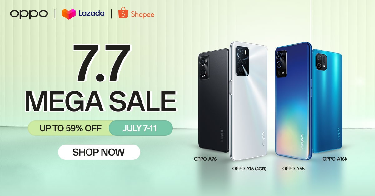 Feel lucky and get up to 59% off in the OPPO 7.7 Mega Sale