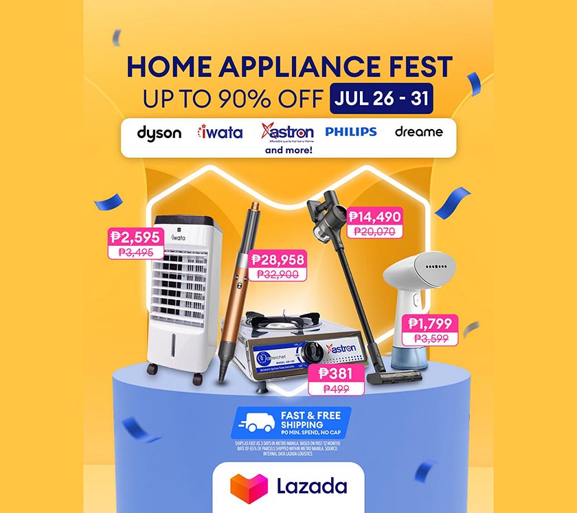 Get the best deals through Lazada’s Home Appliance Fest starting July 26