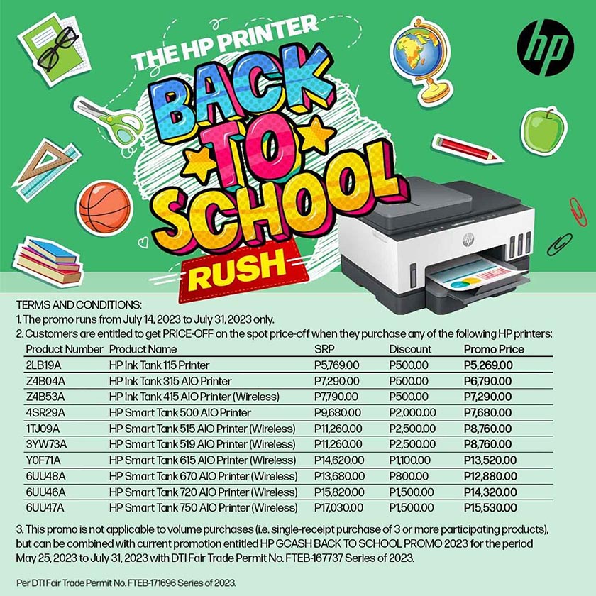 The HP Printer Back to School Rush: Get HP’s biggest discount plus GCash Reward when you buy an HP Smart Tank Printer