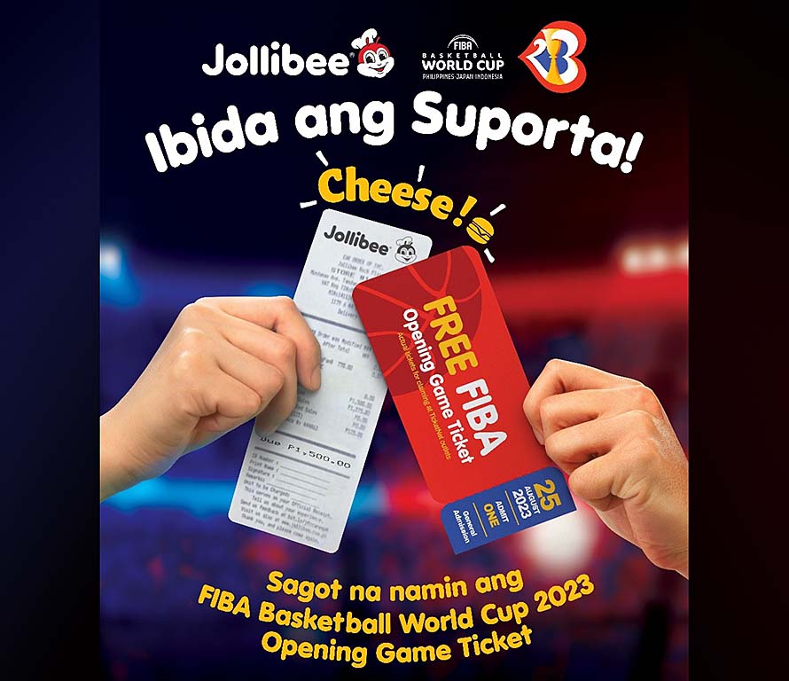 Jollibee is giving away FREE tickets to the FIBA Basketball World Cup 2023 Opening Game!
