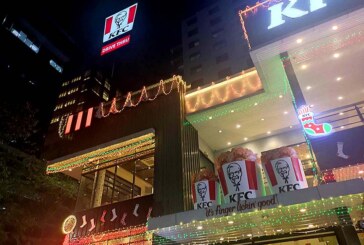KFC Bonifacio Triangle Shines with Christmas Lights and Decors in BGC