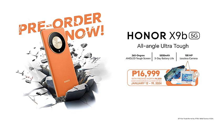 The Toughest Phone HONOR X9b 5G arrives with a smashing price of Php 16,999 only!