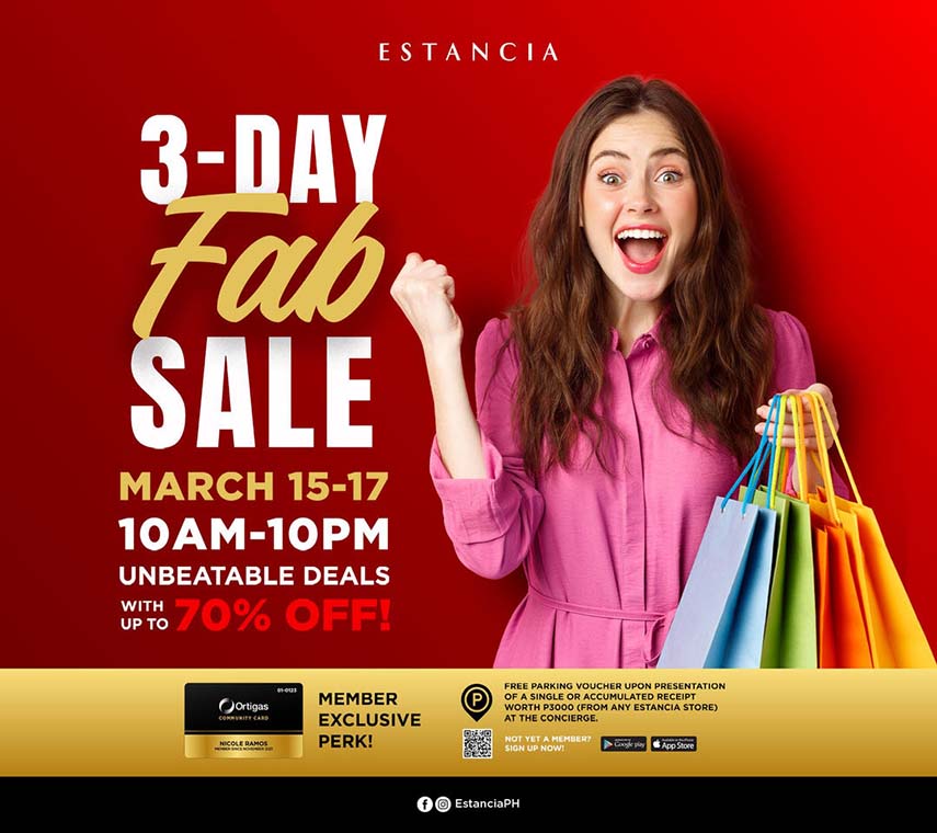 Fabulous deals await at Estancia’s 3-day Fab Sale!
