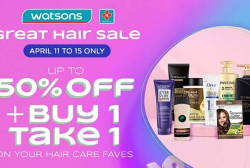 Explore Watsons’ April Great Hair Sale with up to 50% off and Buy 1  Take 1 Deals on Your Favorite Hair Products!