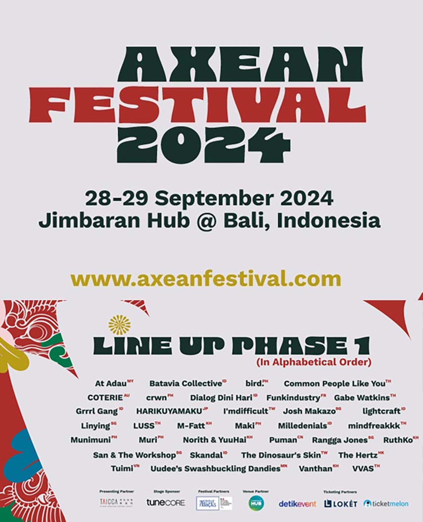 Filipino artists Maki, Munimuni, crwn, bird. and Muri to join AXEAN Festival 2024 in Bali, Indonesia