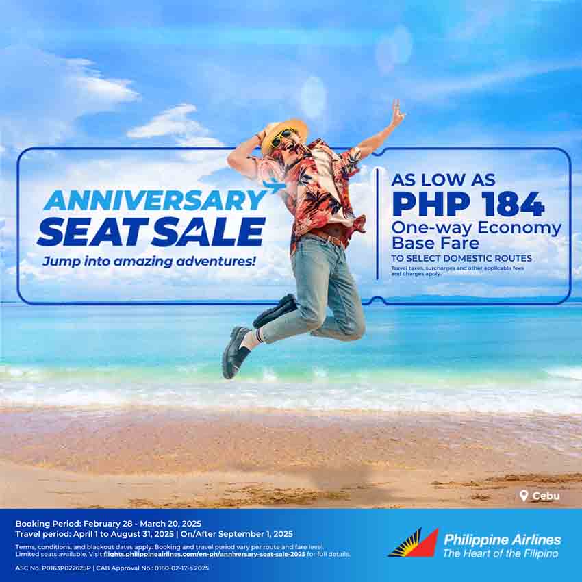 Fly High for Less with PAL’s Anniversary Seat Sale From Feb. 28 to March 20